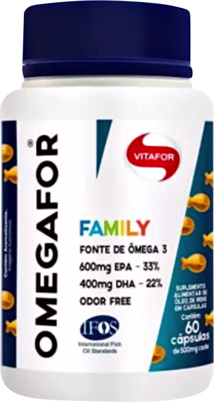 Suplemento Alimentar Vitafor Omegafor Family, 60 cápsulas.