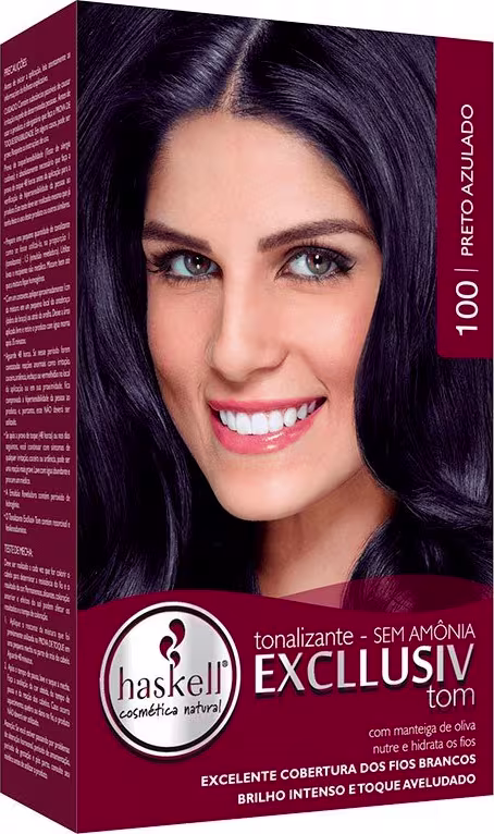 Tonalizante Haskell Excllusiv Tom 100 Preto Azulado