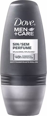 A imagem mostra o Desodorante Roll-On Masculino Men+Care Sem Perfume da marca Dove.