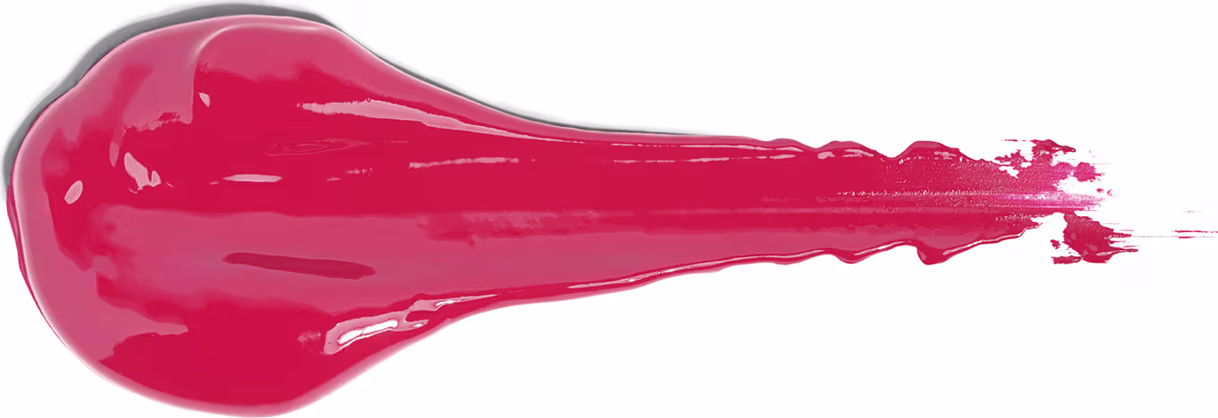 A imagem traz uma amostra do batom com acabamento brilhante e cor vinho brilhante.