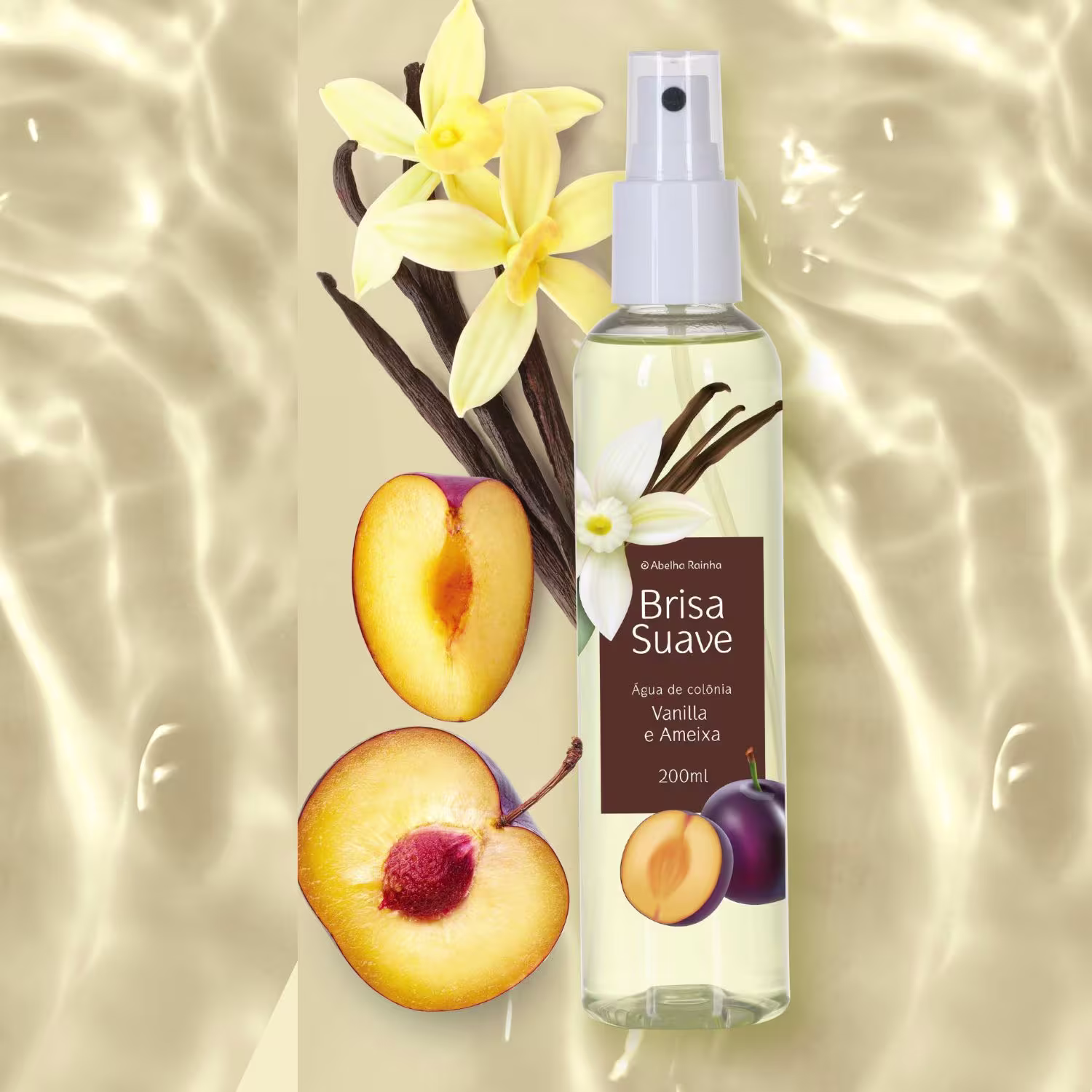 Body Spray Feminino Abelha Rainha Brisa Suave Vanilla e Ameixa, 200ml.