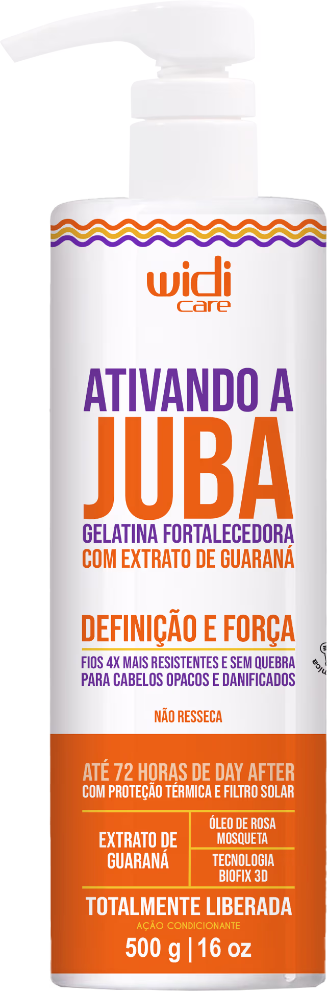 Gelatina Capilar Fortalecedora Widi Care Ativando a Juba Definição e Força, 500g.