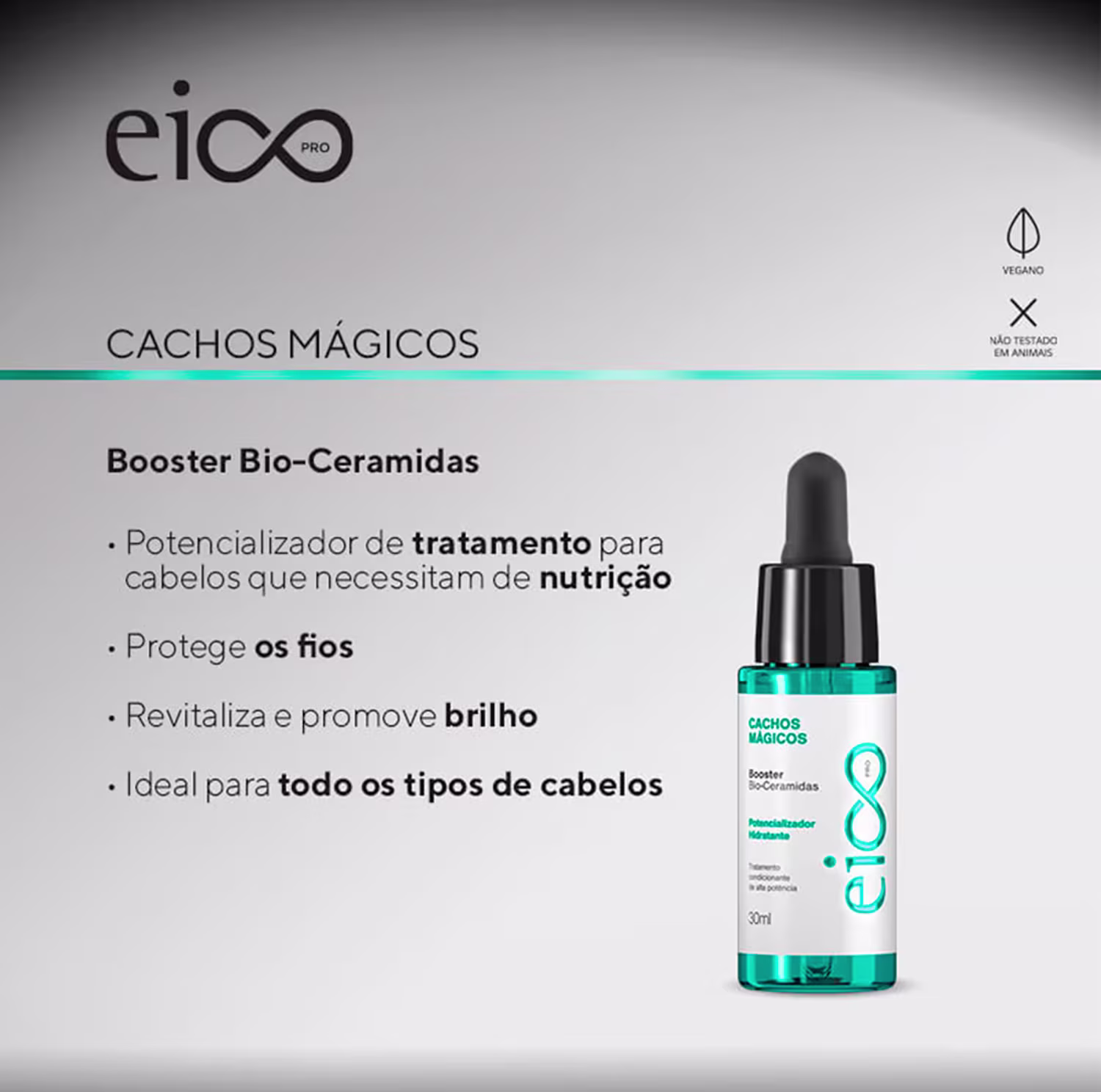 Tratamento Capilar Eico Pro Cachos Mágicos Bio-Ceramidas, 30ml.