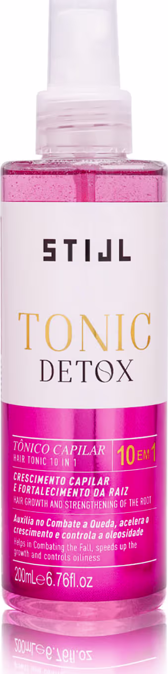 Frasco cilíndrico spray com rótulo metade rosa e metade branco.