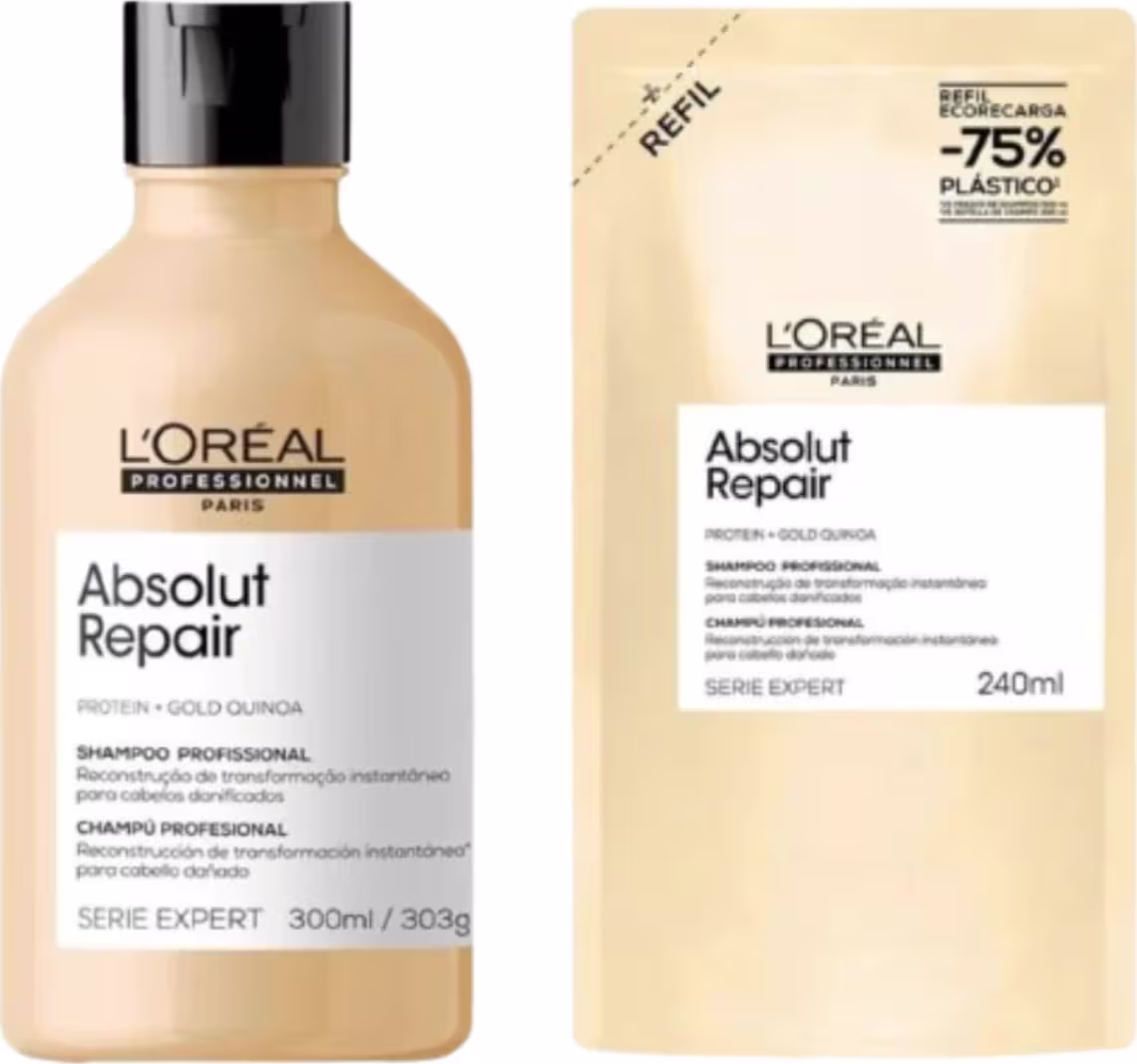 Kit L'Oréal Professionnel Expert Absolut Repair Gold Quinoa + Protein Duo Refil, 2 produtos.