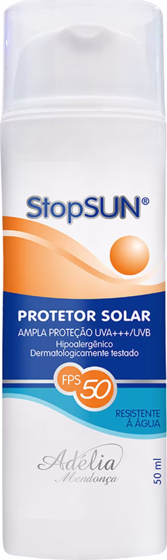 Protetor Solar Facial Adélia Mendonça Cosmiatria Stop Sun FPS50, 50ml.