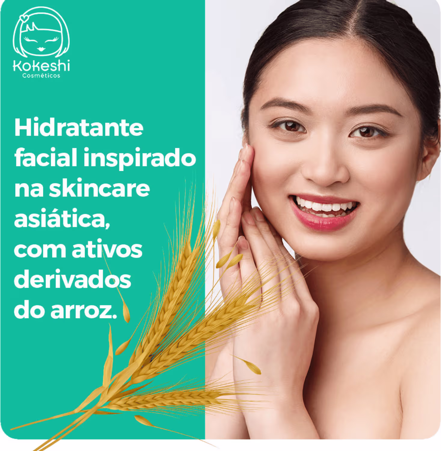 Creme Hidratante Facial Kokeshi Cosméticos Pele de Porcelana, 30g.