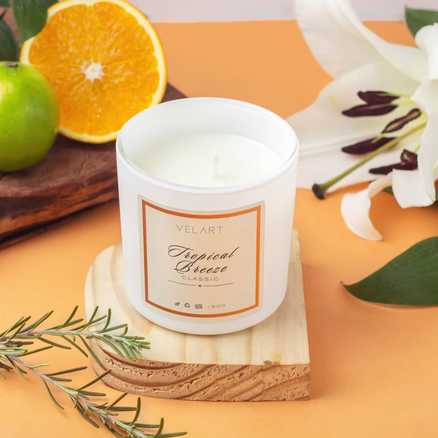 Vela Aromática Velart Classic Tropical Breeze, 180g.