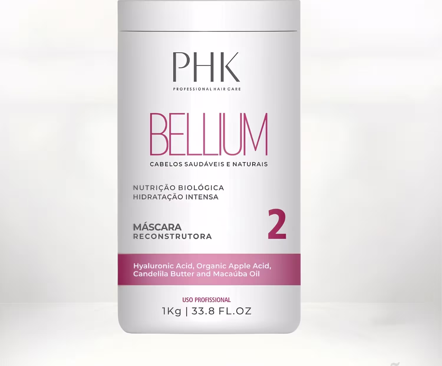 Máscara Capilar Bellium, da marca PHK Professional Hair.