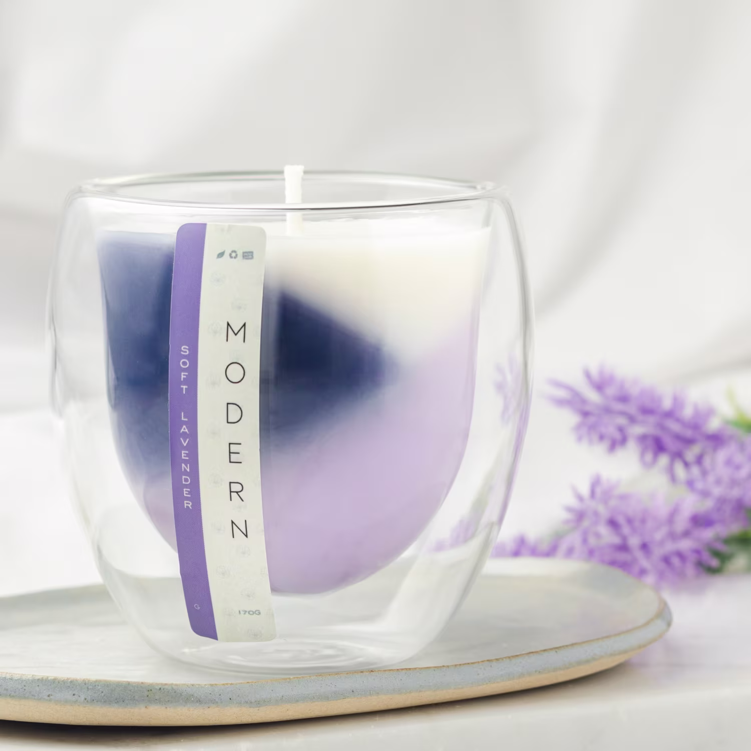 Vela Aromática Velart Modern Soft Lavender Color