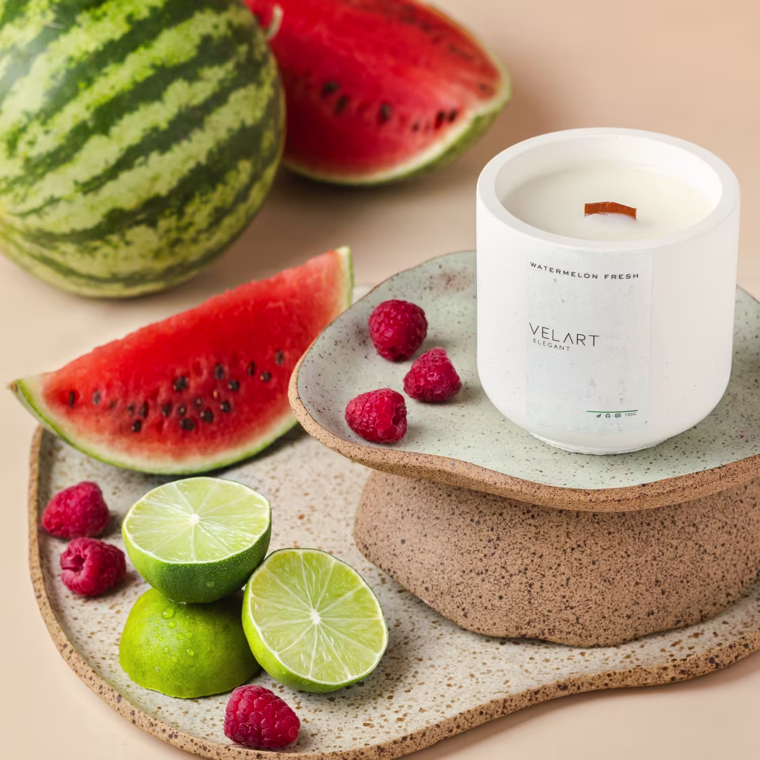 Vela Aromática Velart Elegant Watermelon Fresh, 130g.