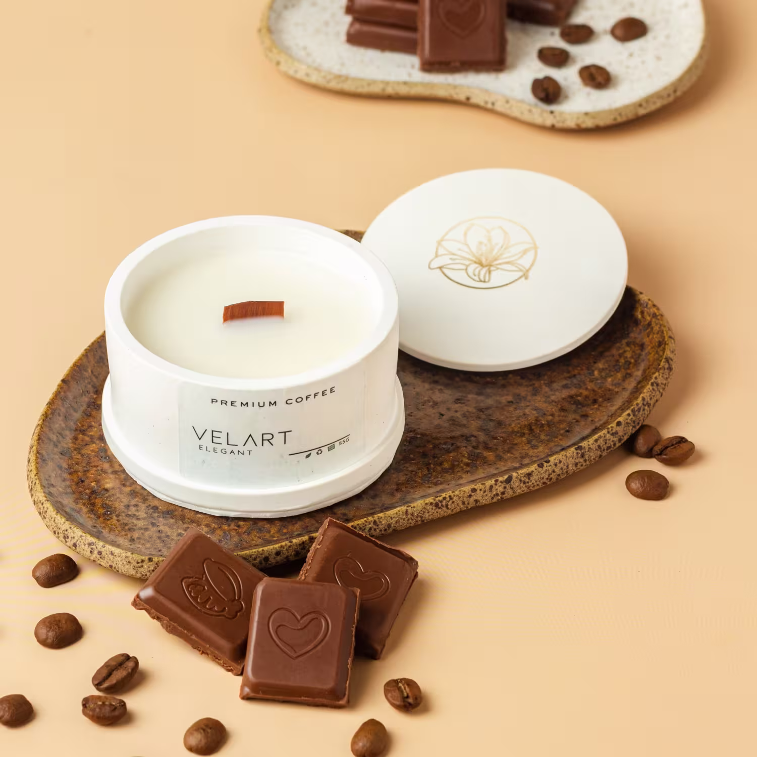 Vela Aromática Velart Elegant Premium Coffee, 55g.