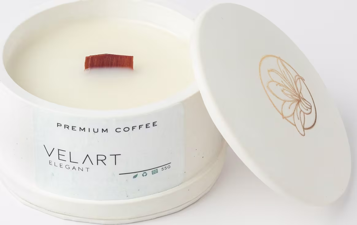 Vela Aromática Velart Elegant Premium Coffee, 55g.
