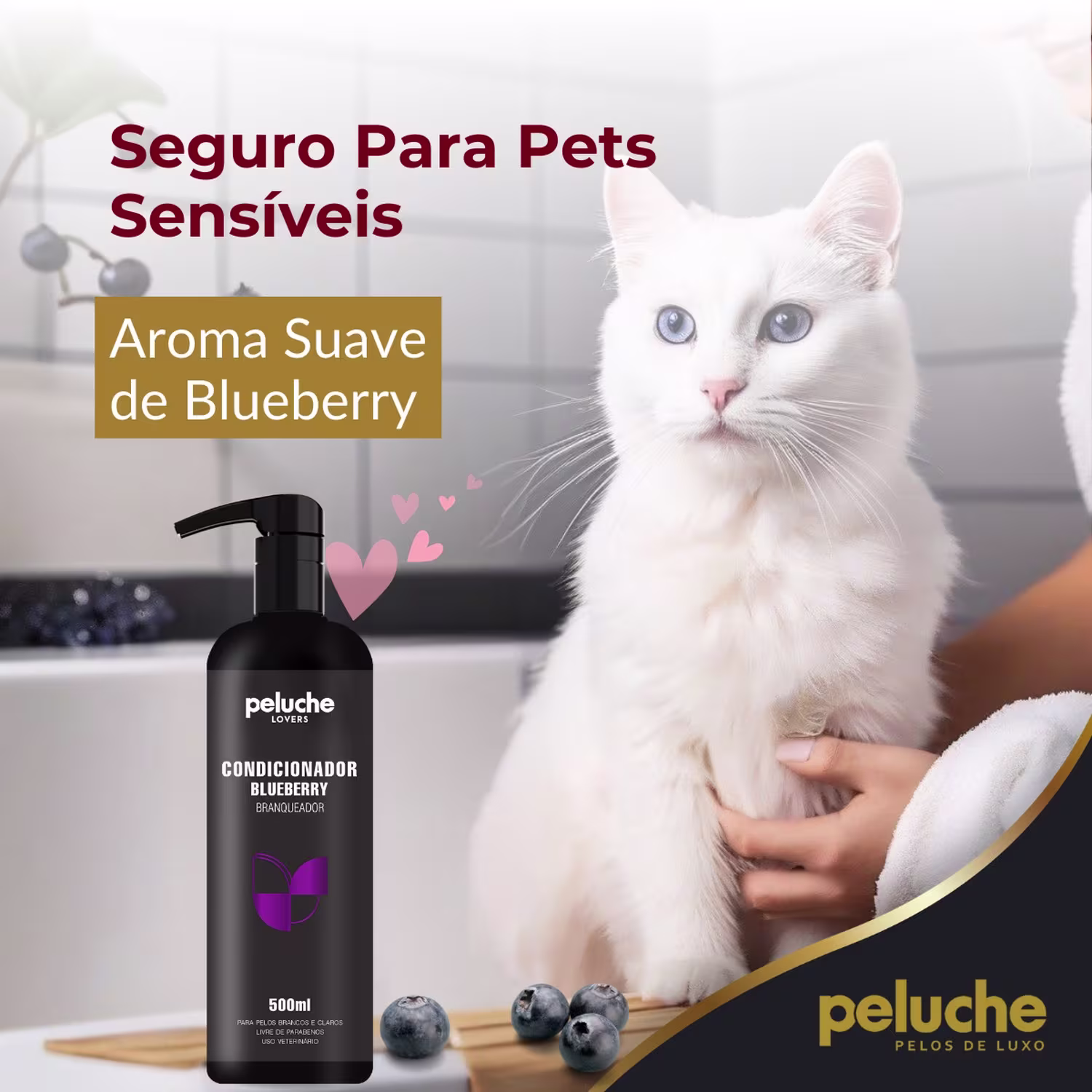 Condicionador Branqueador Peluche Blueberry, 500ml.