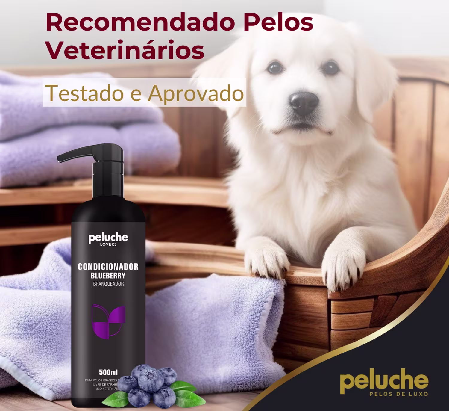 Condicionador Branqueador Peluche Blueberry, 500ml.