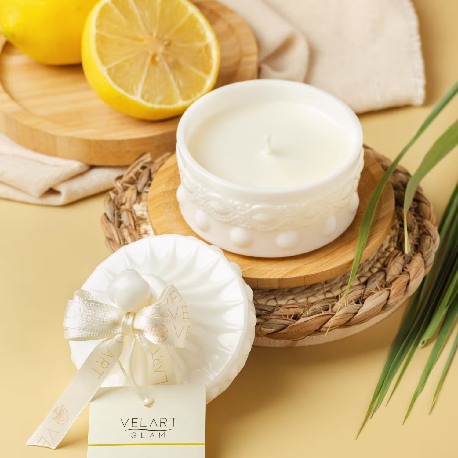 Vela Aromática Velart Glam Lemon Balm, 90g.