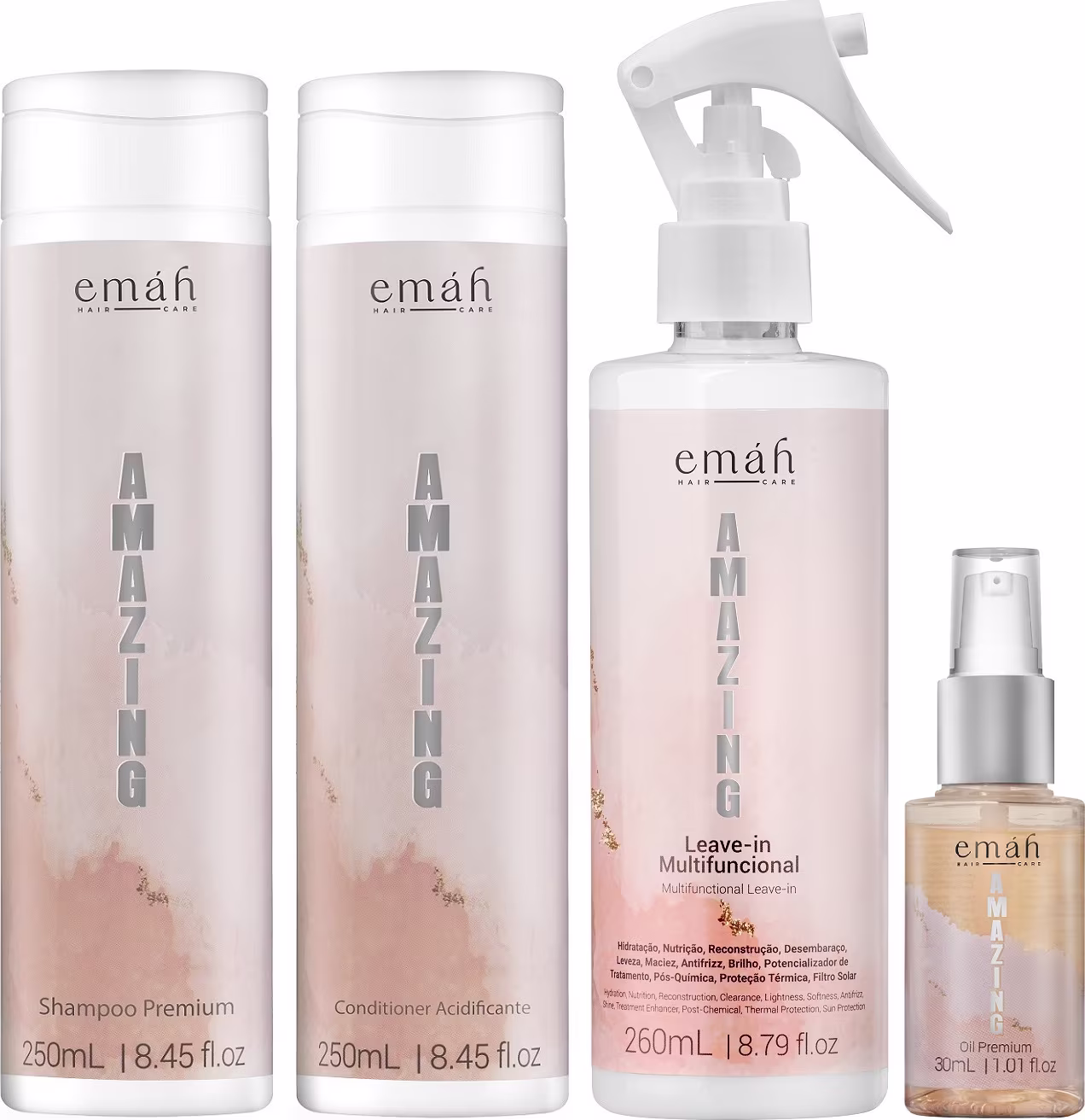 Kit Emáh Hair Care Amazing Quarteto Essential Oil Small, 4 produtos.