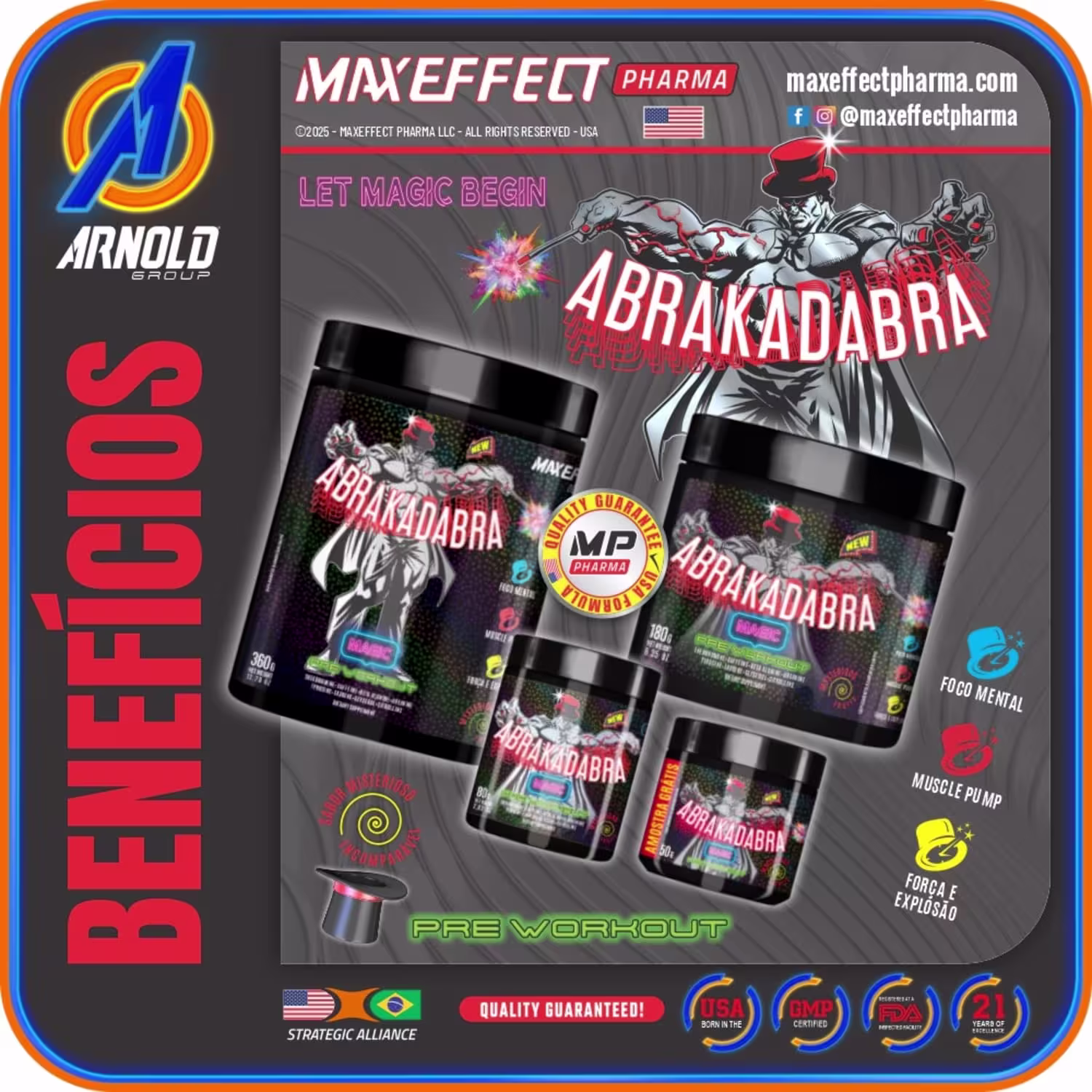 Suplemento Alimentar em Pó MAXEFFECT Abrakadabra Magic, 360g.