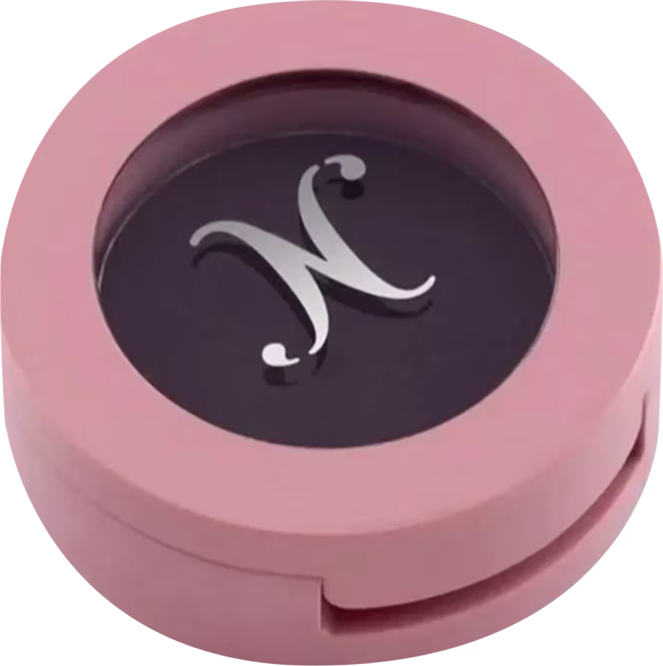 Sombra preta em embalagem compacta circular.