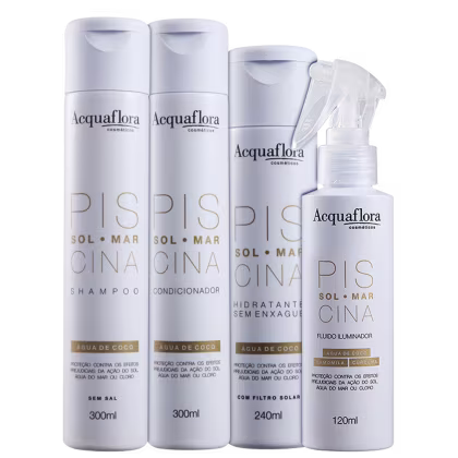Imagem do produto Kit Acquaflora Sol Mar Piscina Leave-In Iluminador (4 Produtos)