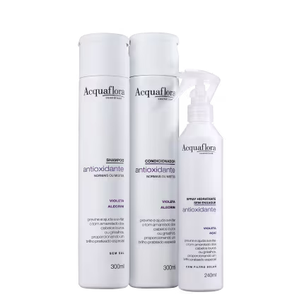 Imagem do produto Kit Acquaflora Antioxidante Normais ou Mistos Leave-In (3 Produtos)