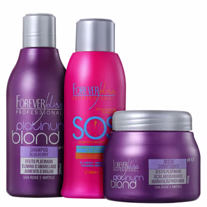 Imagem do produto Kit Forever Liss Professional Platinum Blond SOS (3 Produtos)