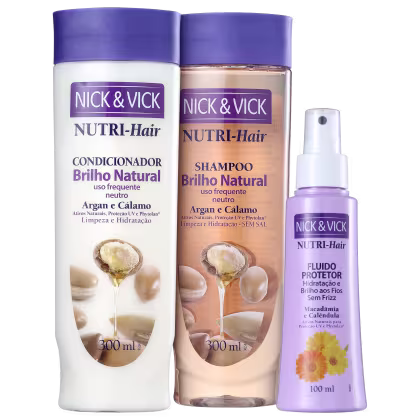 Imagem do produto Kit Nick & Vick NUTRI-Hair Proteção e Brilho (3 Produtos)