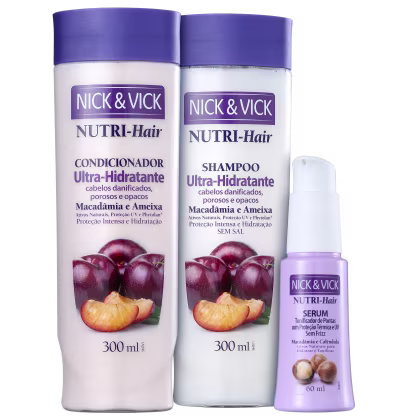 Imagem do produto Kit Nick & Vick NUTRI-Hair Proteção Total (3 Produtos)
