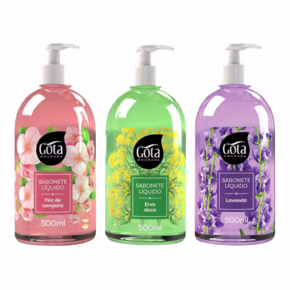 Imagem do produto Kit Gota Sabonete Líquido Flor Cerejeira Erva Doce Lavanda