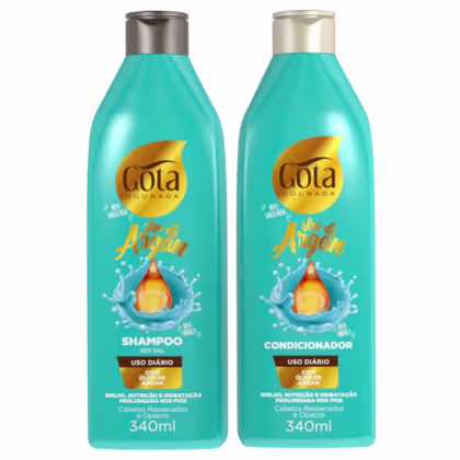 Imagem do produto Kit Gota Óleo de Argan Uso Diario Shampoo e Condicionador