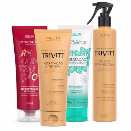 Imagem do produto Kit Trivitt + Fluido Escova: hidratação, nutrição e reconstrução eficaz.