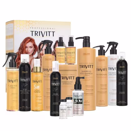 Imagem do produto Kit Profissional Trivitt 15 Itens | Tratamento Completo, Reconstrução, Reparação e Blindagem Capilar