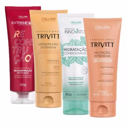 Imagem do produto Kit Profissional Itallian Trivitt + Innovator + Extreme Up | Cronograma Capilar Completo (4 itens)