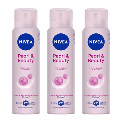 Imagem do produto Kit 3 un Desodorante Aerossol Nívea Feminino Pearl E Beauty 150ml