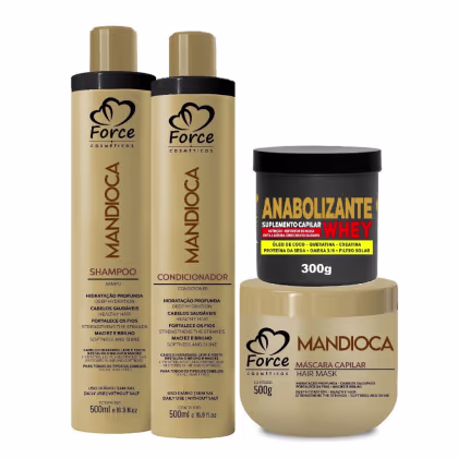 Imagem do produto Kit Capilar Mandioca Hidratação Intensa + Máscara Capilar Fortalecedora Antiqueda 300g