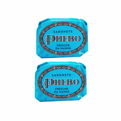Imagem do produto Dois Sabonetes em Barra de Glicerina Frescor da Manhã Phebo