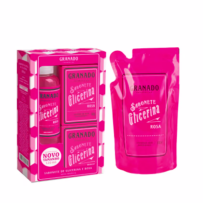Imagem do produto Kit Sabonete Glicerina Rosa com Refil Granado