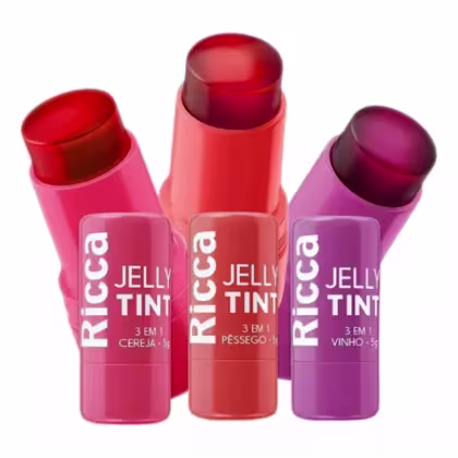 Imagem do produto KIT COM 3 JELLY TINT | BATOM, BLUSH E SOMBRA - RICCA