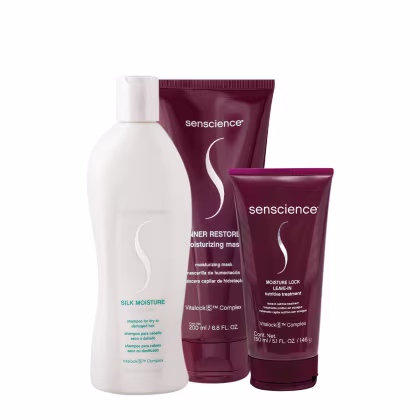 Imagem do produto Kit Senscience Silk Moisture Lock Inner Shampoo Máscara Leave-in (3 produtos)