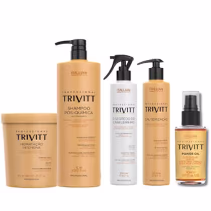 Imagem do produto Kit Trivitt Cauterização Profissional Pós Química (5 Itens) – Reconstrução, Brilho e Força