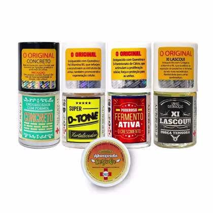 Imagem do produto Top Beauty Kit S.O.S Unhas Bases de Tratamento Fortalecedora Para unhas e Cuticulas (5 Itens)