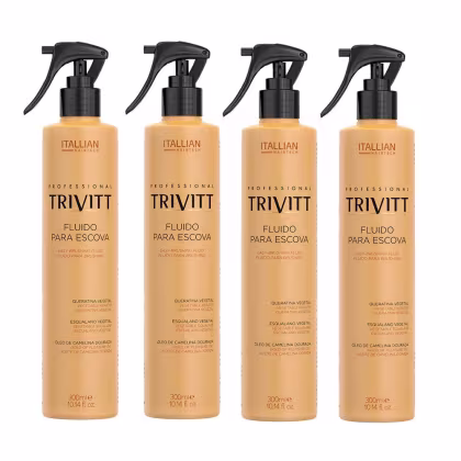 Imagem do produto Kit Profissional Trivitt Fluido Para Escova 300ml – Termoproteção e Maciez (4 Produtos)
