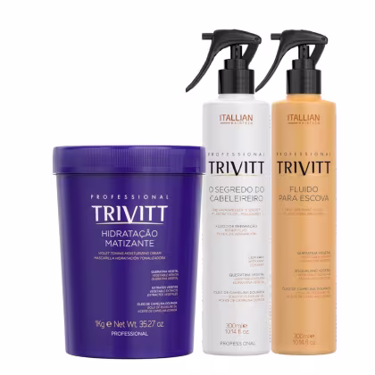 Kit Itallian Hairtech Trivitt Matização e Hidratação para Loiros Radiantes com 3 Produtos