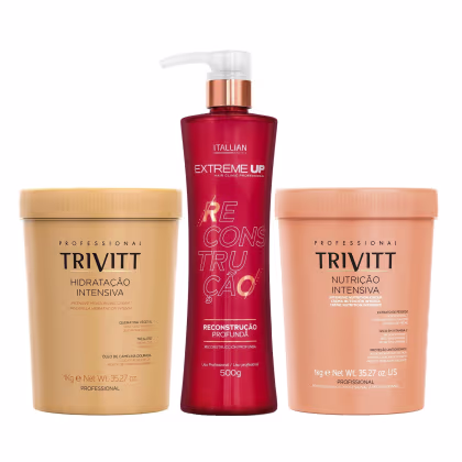 Imagem do produto Kit Cronograma Capilar Profissional Trivitt - Nutrição, Hidratação e Reconstrução (3 Itens)