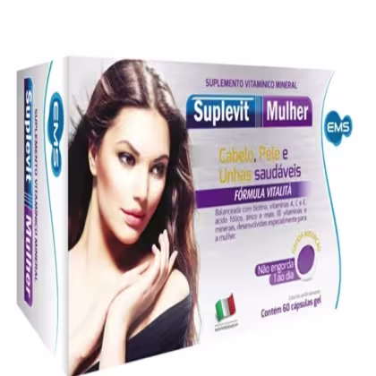 Imagem do produto Suplevit Mulher Suplemento Cabelo, Pele e Unhas EMS 60cps