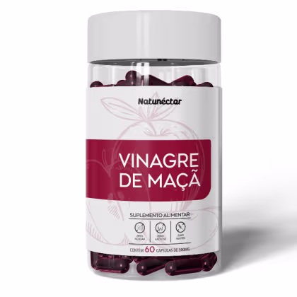 Imagem do produto Vinagre de Maçã + Ácido Málico + Pectina 500mg 60 Capsulas