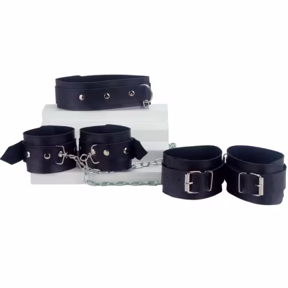 Imagem do produto Coleira com Corrente, Algemas e Tornozeleiras - La Pimienta