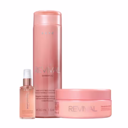 Kit Braé Revival Shine Oil Tripla Ação, 3 produtos.
