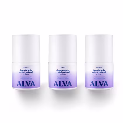 Imagem do produto Kit Cristal Natural Alva: Trio 3 Desodorantes Roll on 50ml 12 Horas de Proteção Lavanda