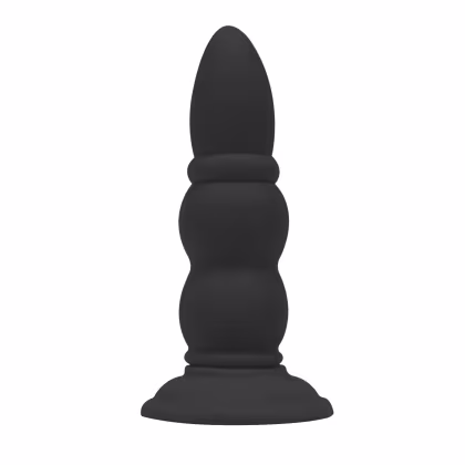 Plug anal em PVC com formato anatômico e base alargada para maior estabilidade. Produto da marca Aine, projetado para proporcionar prazer e estimulação íntima.